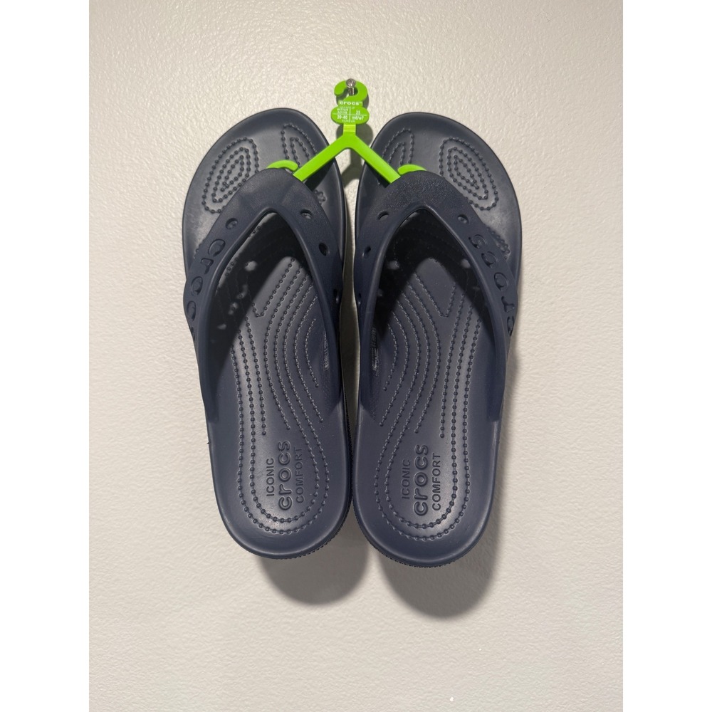 Crocs Crocband Flip Flops Navy Blue Mens 7 Womens 9 Sandals 11033-410